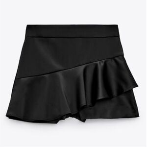 Zara Satin Effect Ruffle Skort